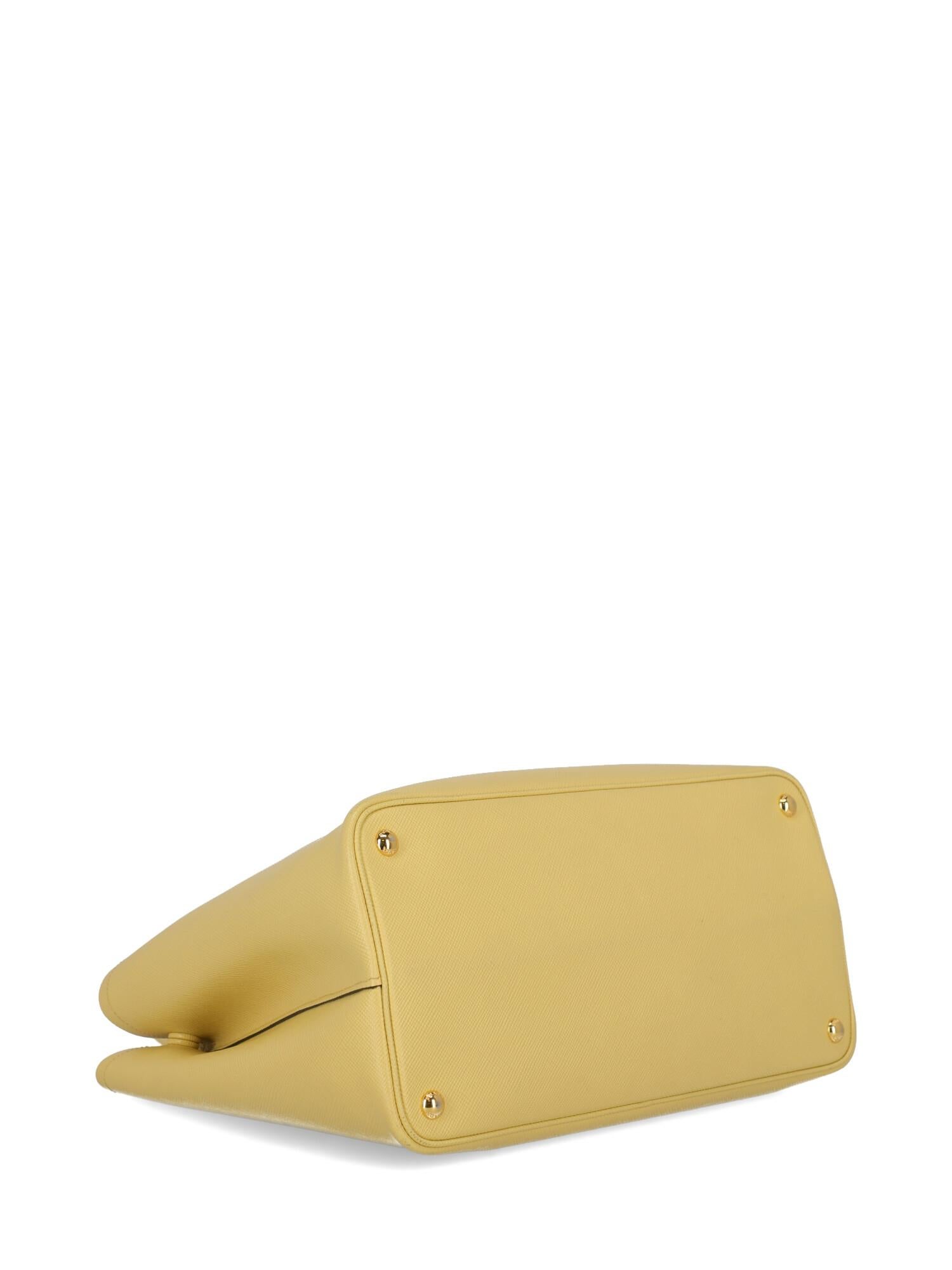 Prada Women's Handbag Double Yellow Leather 1