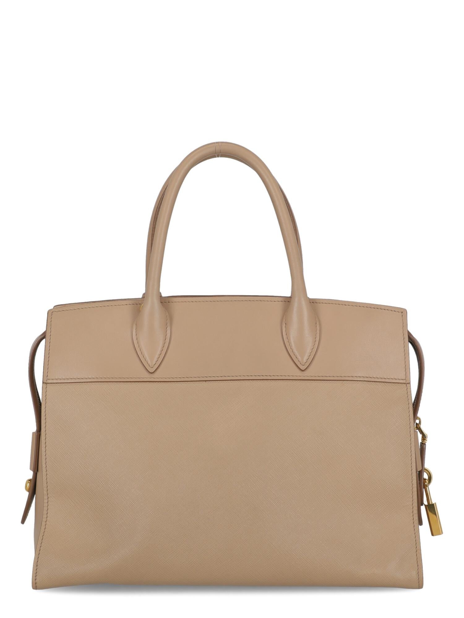 Prada Women's Handbag Esplanade Beige Leather For Sale 1