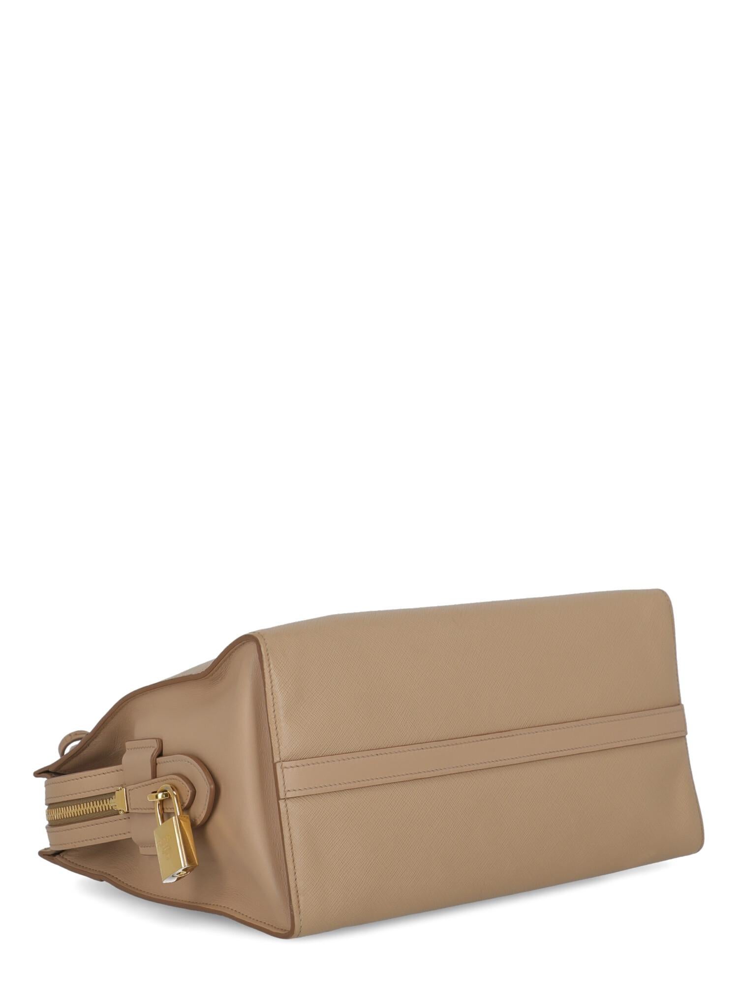 Prada Women's Handbag Esplanade Beige Leather For Sale 2