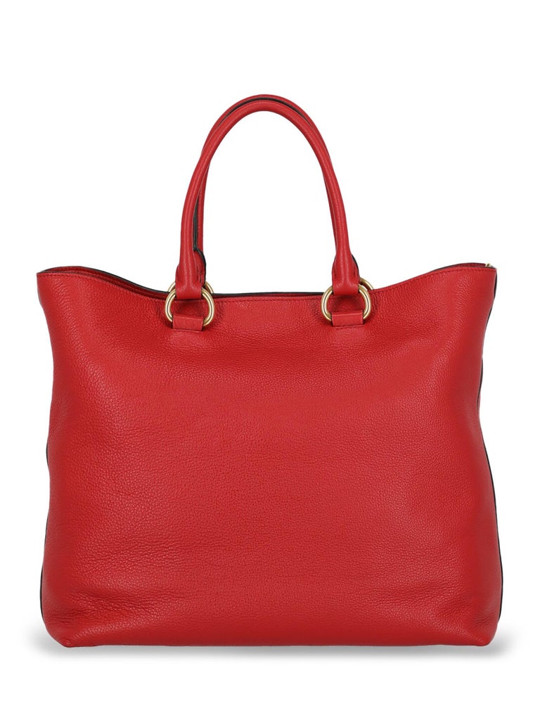 Prada Women's Handbag Red Leather For Sale at 1stdibs
