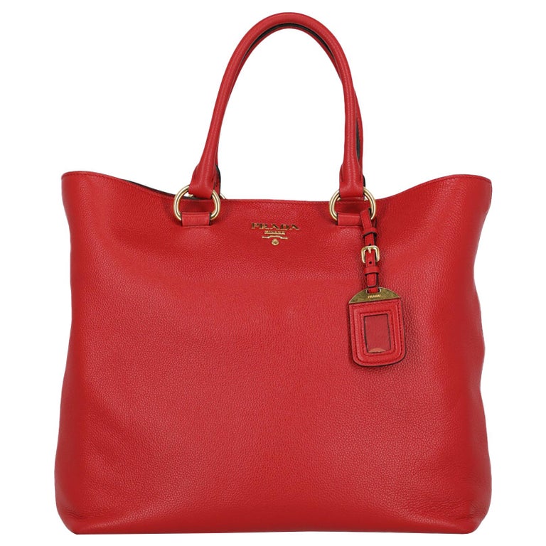 Prada Women&#39;s Handbag Red Leather For Sale at 1stdibs
