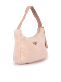 Prada Women's Pink Shearling Re-Edition 2000's Shoulder Bag