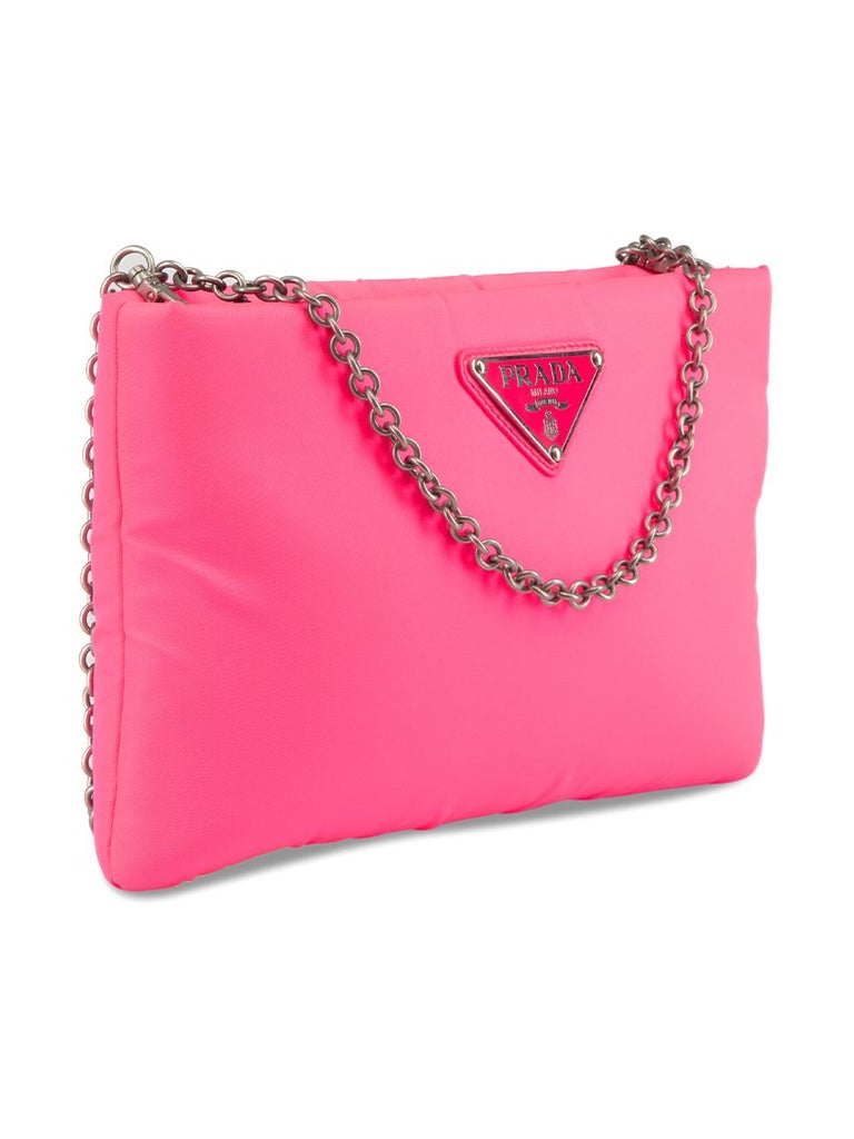 Pre Loved Prada Safiano Leather Chain Wallet Pink