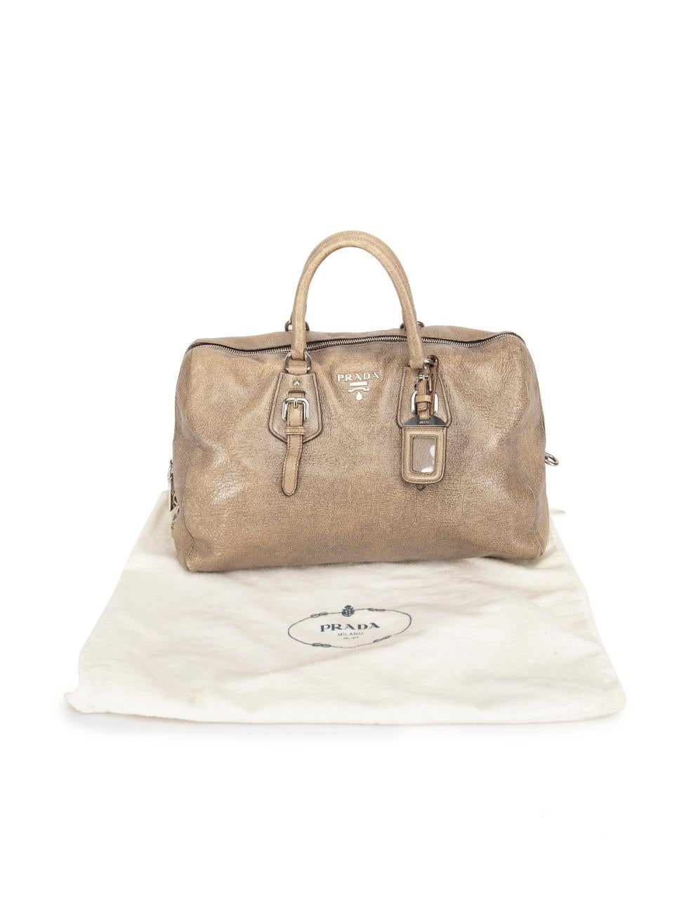 Prada Women's Taupe Deerskin Leather Cervo Lux Handbag For Sale 5