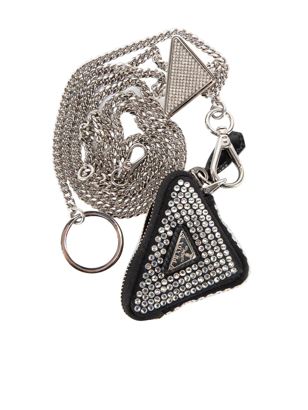Prada Women's Triangle Crystal Embellished Pouch Belt 2