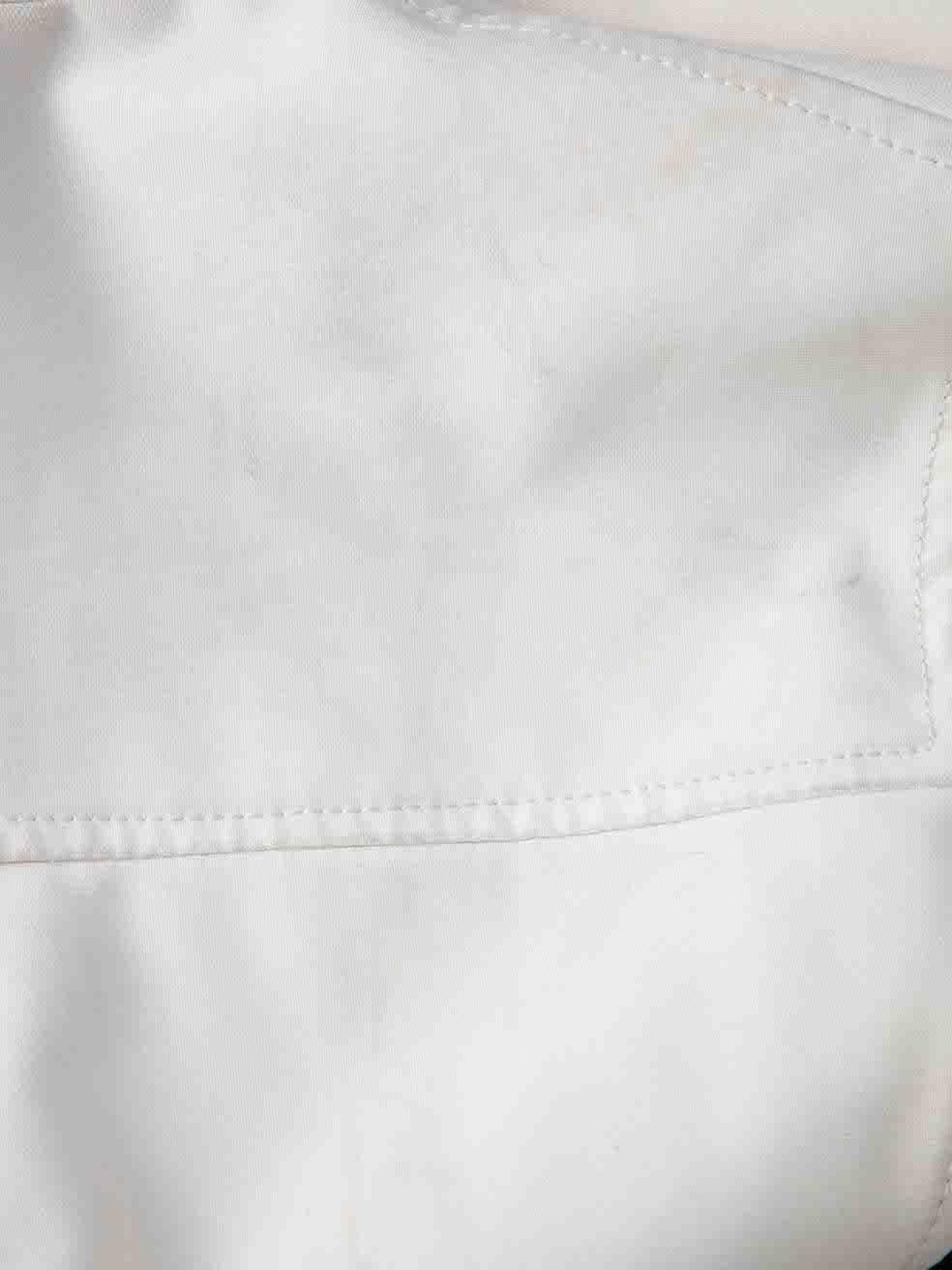 Prada Women's White Faux Fur Lined Contrast Panel Jacket 1