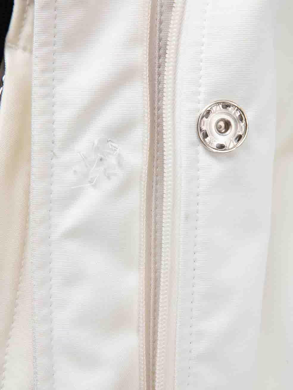 Prada Women's White Faux Fur Lined Contrast Panel Jacket 3