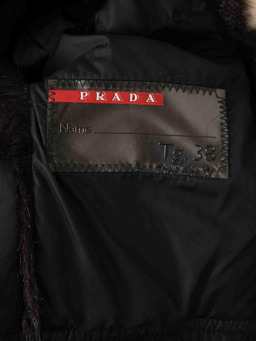 Prada Women's White Faux Fur Lined Contrast Panel Jacket 4