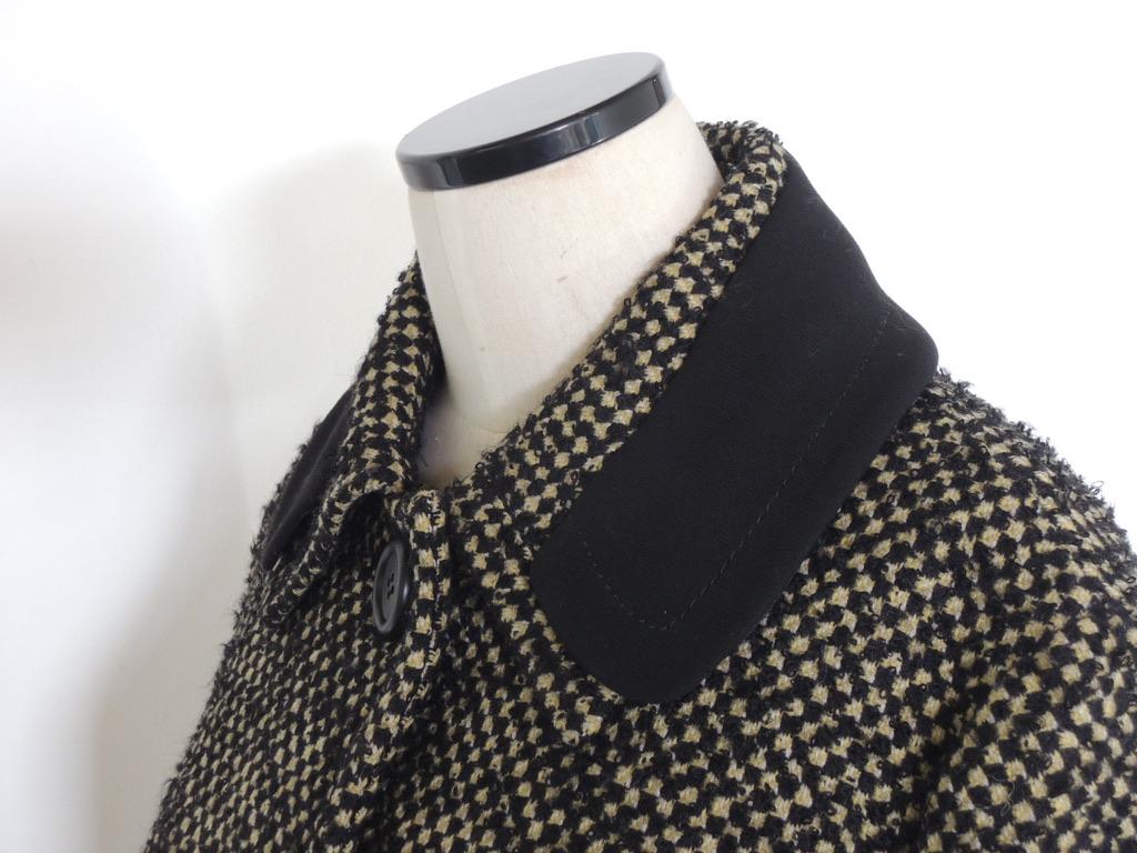 Black Prada Wool Check Skirt Suit For Sale