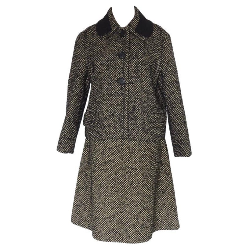 Prada Wool Check Skirt Suit