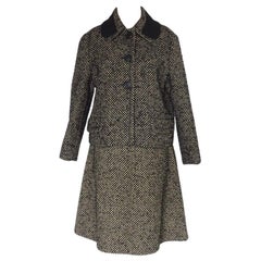 Prada Wool Check Skirt Suit