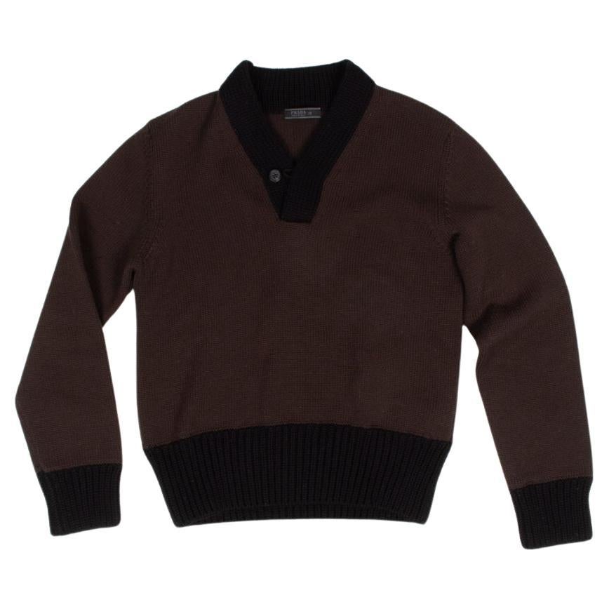 Prada Wool Men Sweater Heavy Knit Size 48ITA (Medium) S582 For Sale