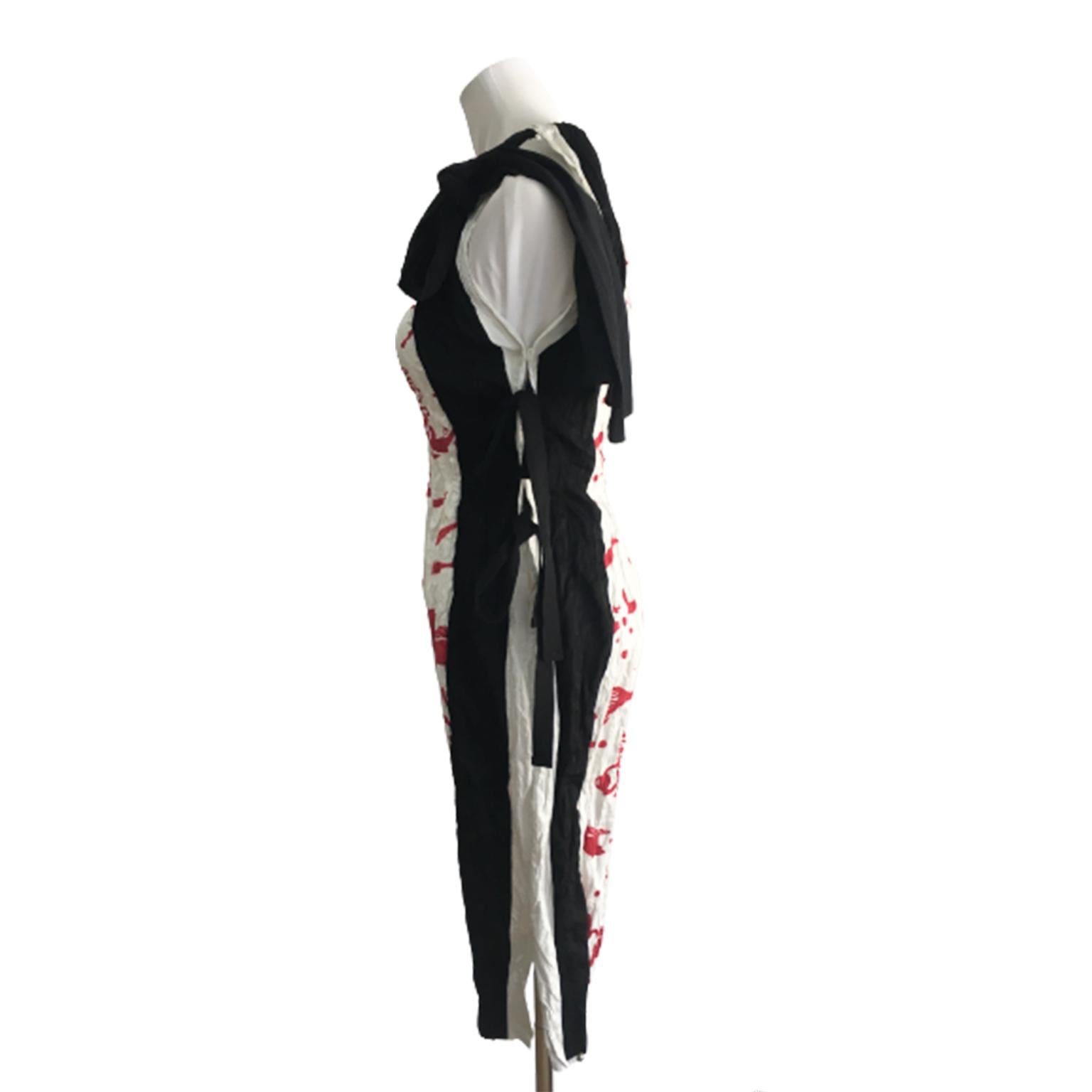 Women's Prada Wrinkled Mermaid Print Dress SS 2009 For Sale