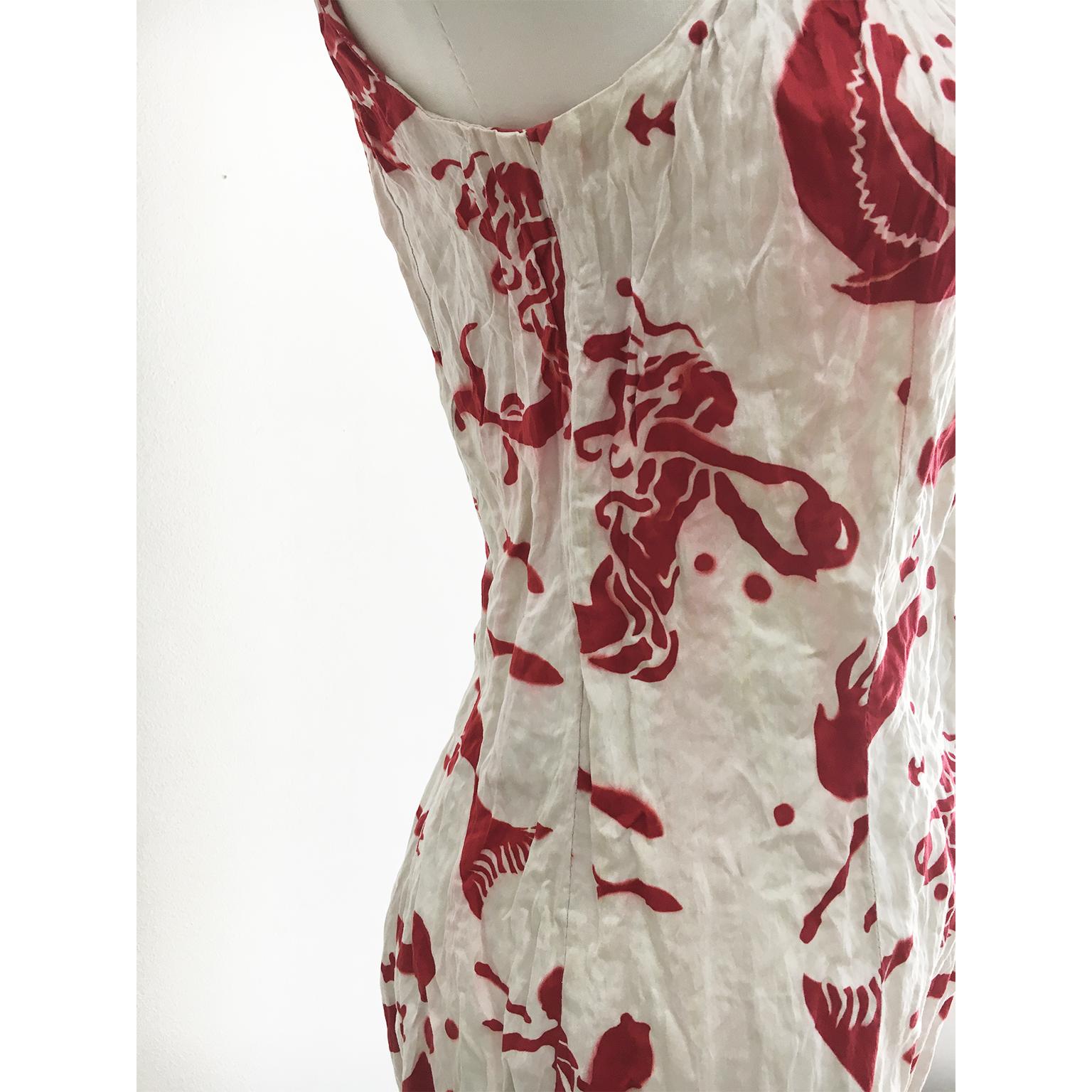 Prada Wrinkled Mermaid Print Dress SS 2009 For Sale 3