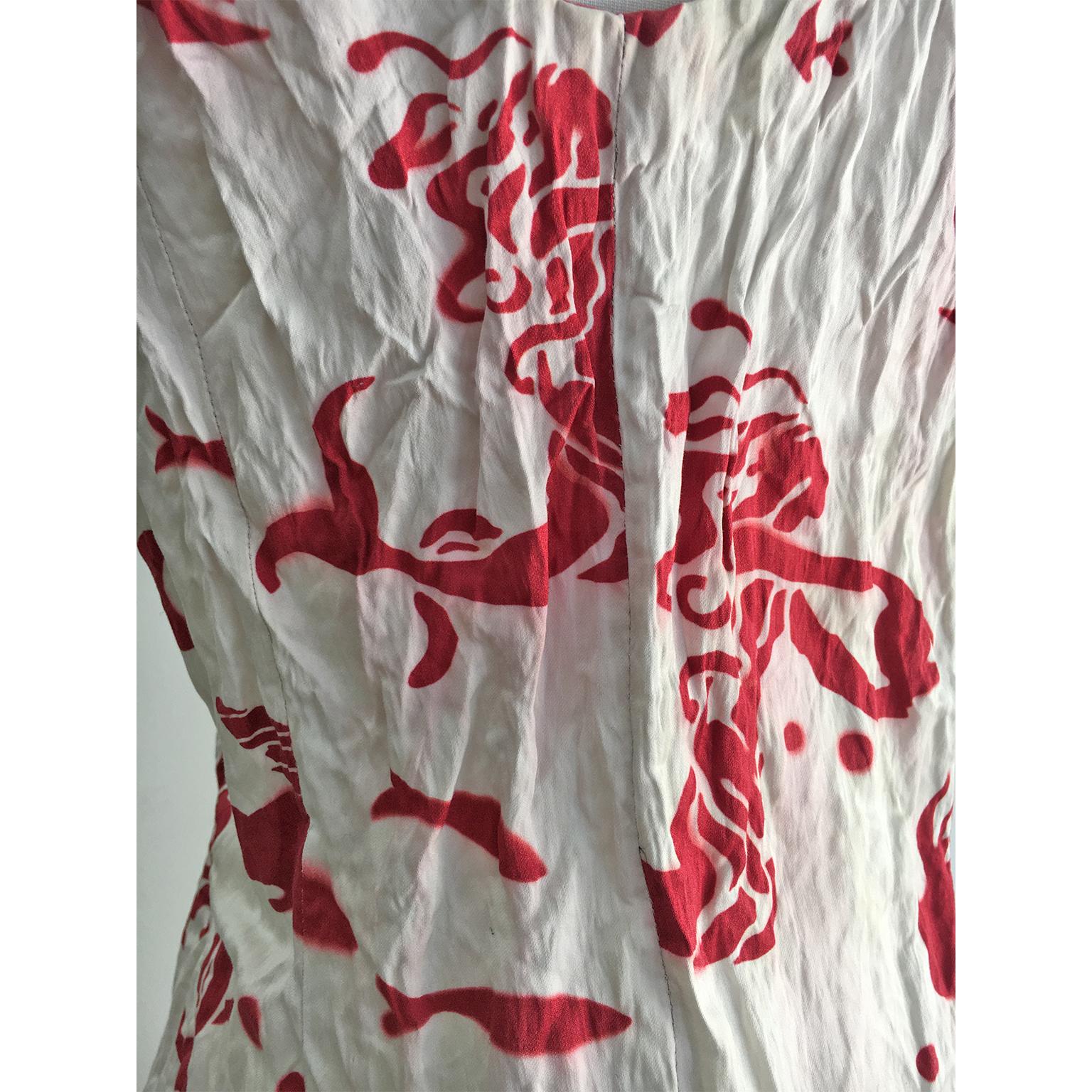 Prada Wrinkled Mermaid Print Dress SS 2009 For Sale 4