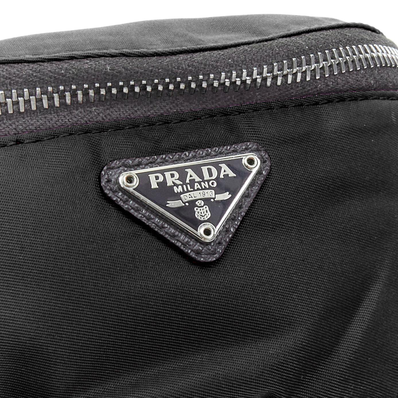 PRADA Wrist Pouch black tessuto nylon triangle logo arm bag 1