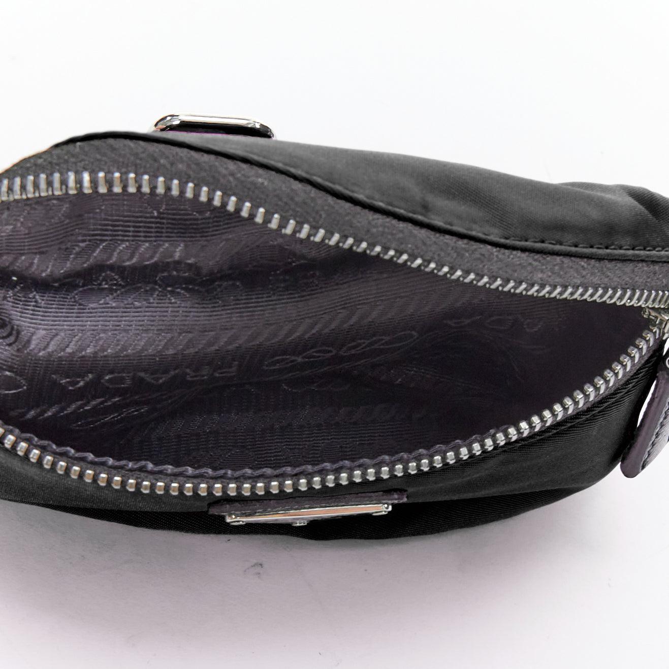 PRADA Wrist Pouch black tessuto nylon triangle logo arm bag 3