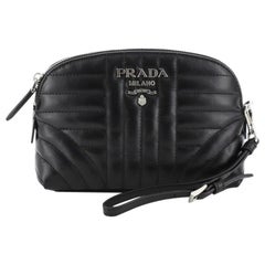 Prada Wristlet Pouch Diagramme Quilted Leathe