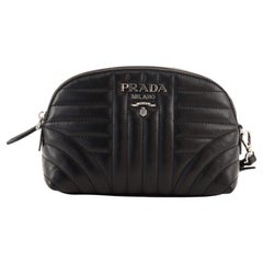 Prada Wristlet Pouch Diagramme Quilted Leather