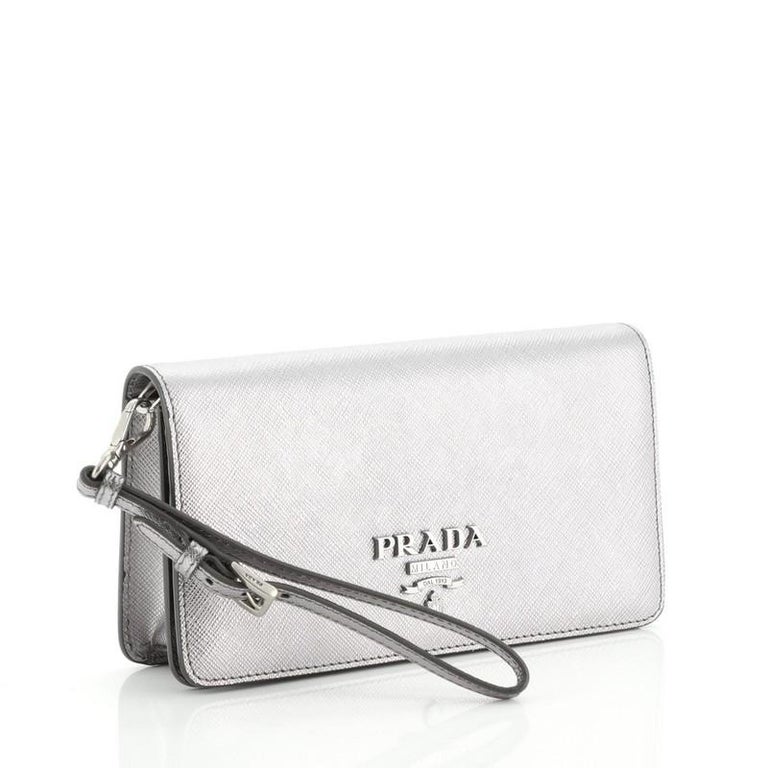 Prada Wristlet Wallet on Chain Saffiano Leather Mini at 1stDibs | prada  wrist wallet