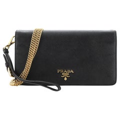 Prada Wristlet Wallet on Chain Saffiano Leather Mini
