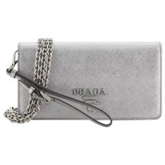 Prada Wristlet Wallet on Chain Saffiano Leather Mini