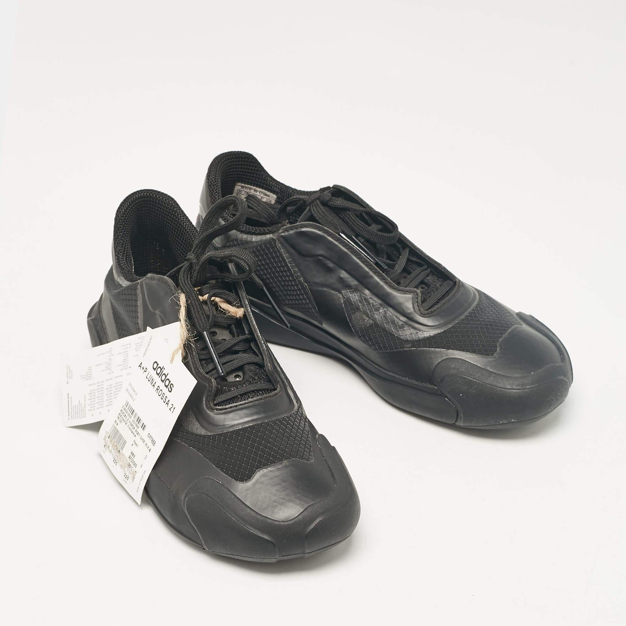 Women's Prada x Adidas Black Nylon Luna Rossa Sneakers Size 36 2/3