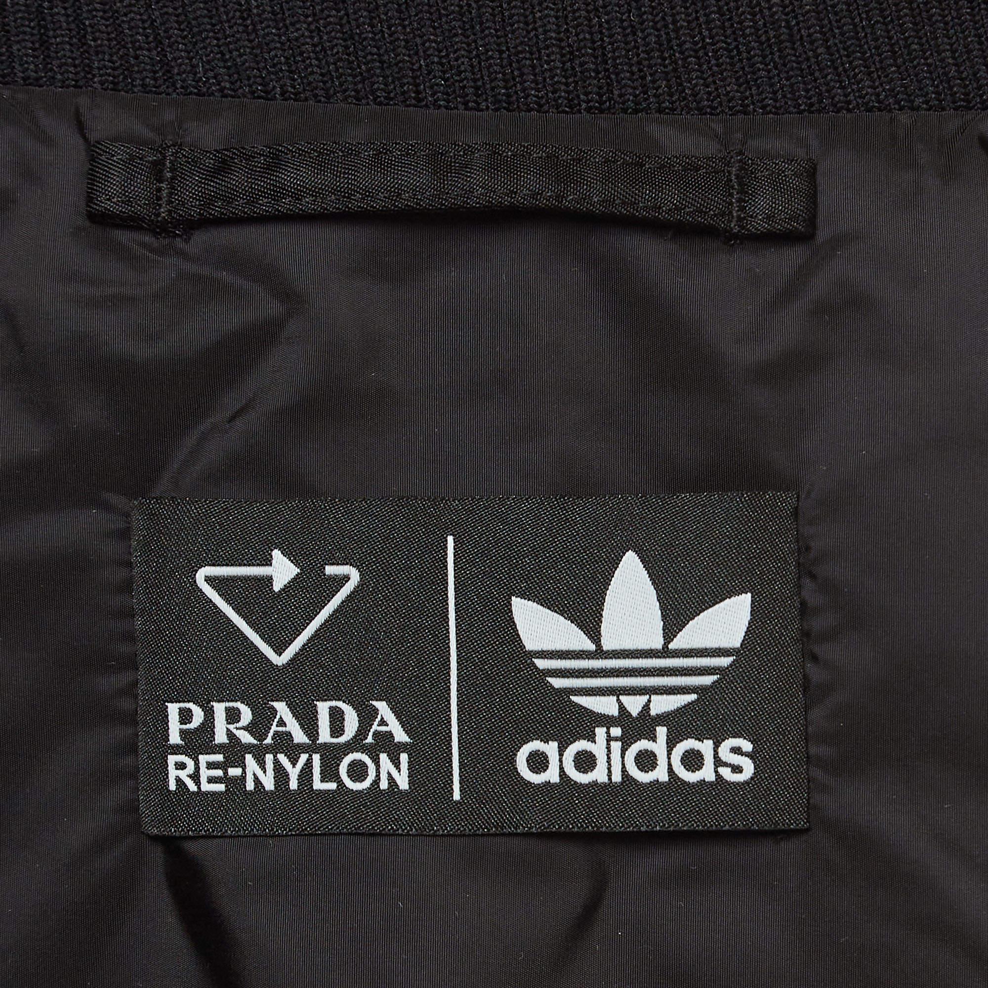 Prada X Adidas Black Re-Nylon Track Jacket XL In Excellent Condition In Dubai, Al Qouz 2