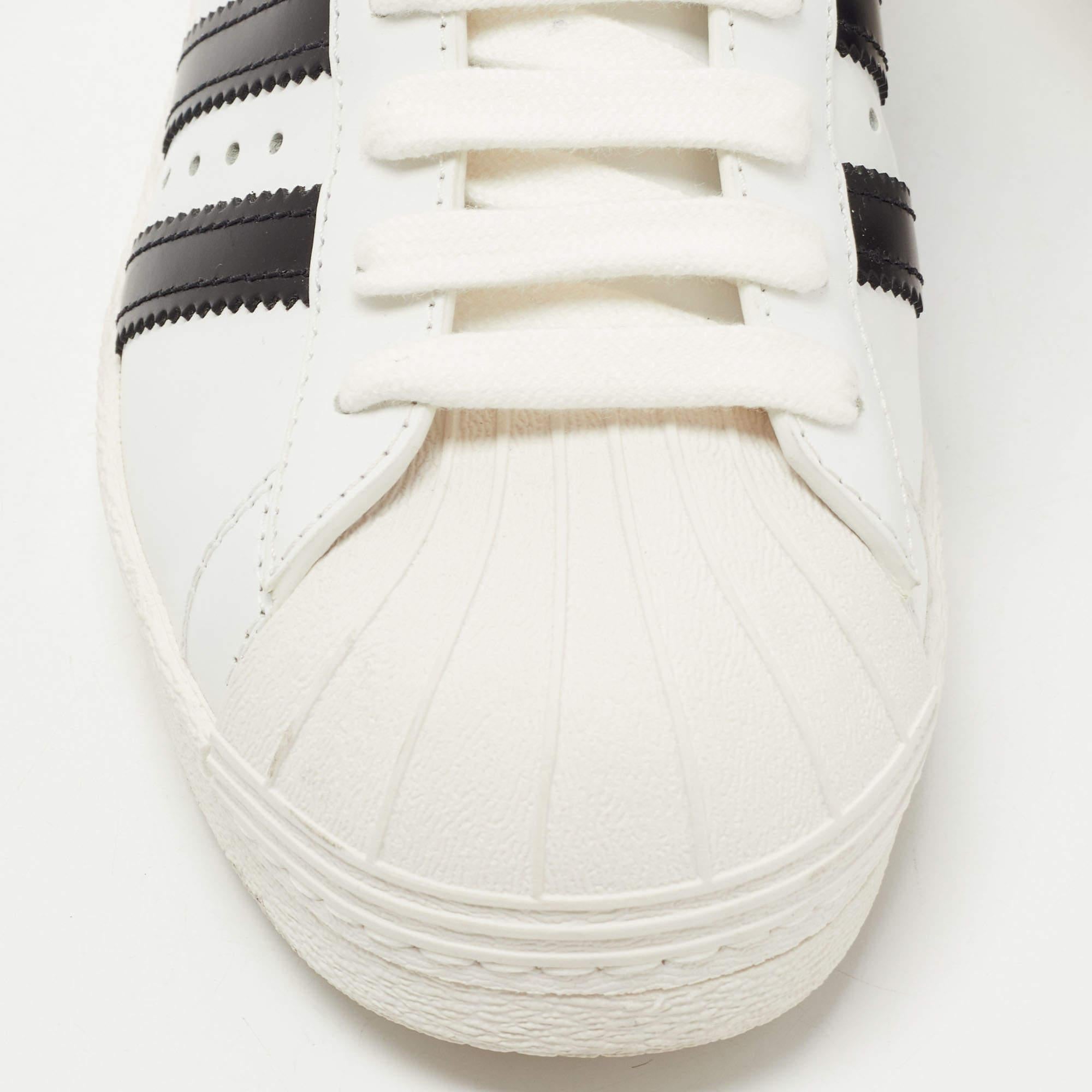 Prada x Adidas White/Black Leather Superstar Sneakers Size 37 1/3 3