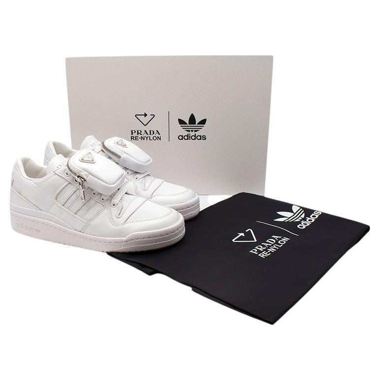 Prada x Adidas White Re-Nylon Forum Sneakers EU 39.5 For Sale at 1stDibs