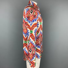 PRADA x HOLLIDAY BROWN Size L Multi-Color Silk Button Down Long Sleeve Shirt