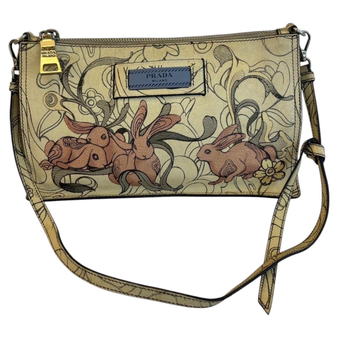 Prada x James Jean Bunny Printed Shoulder Pochette For Sale