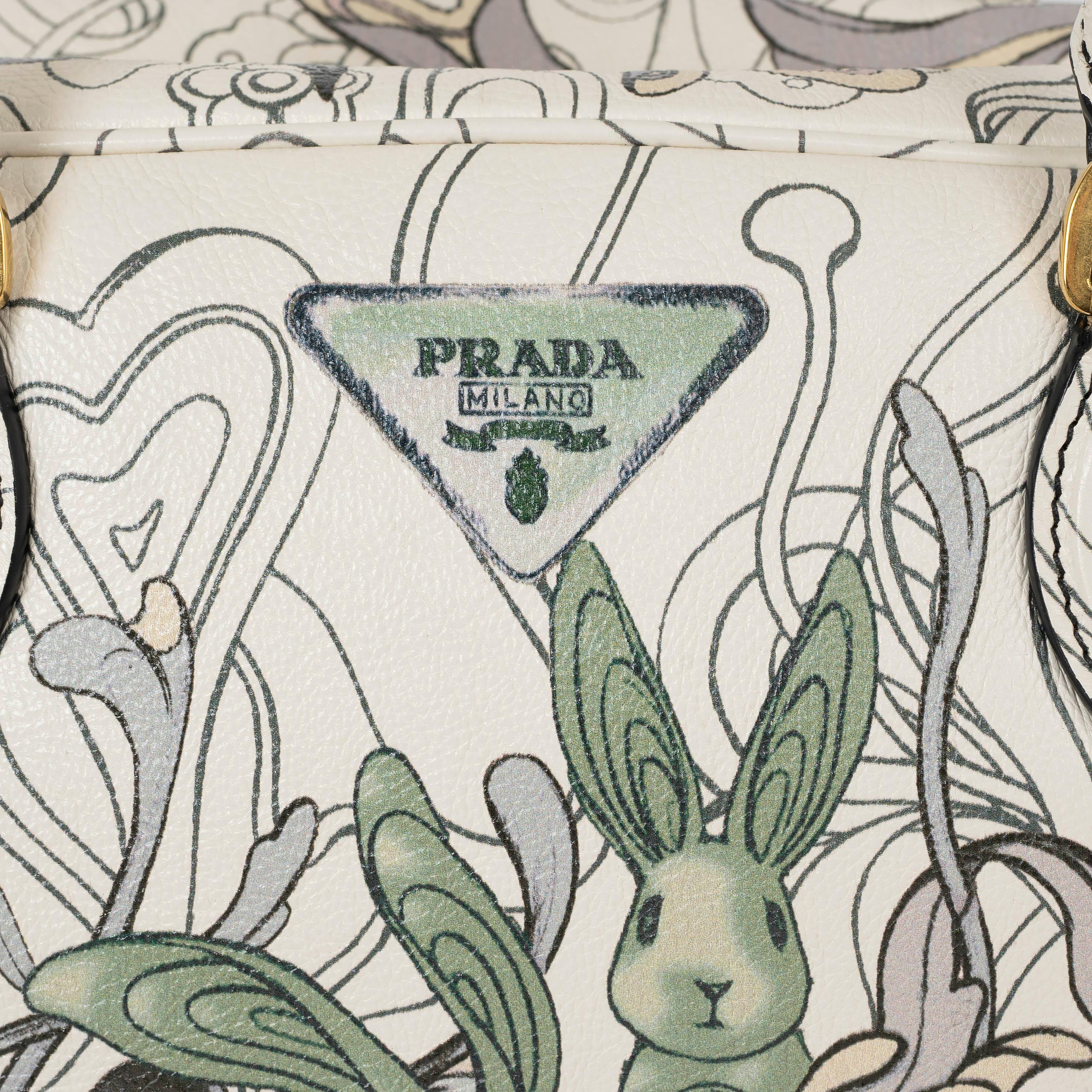 PRADA x JAMES JEAN cream leather 2018 BUNNY BAULETTO Bag For Sale 1