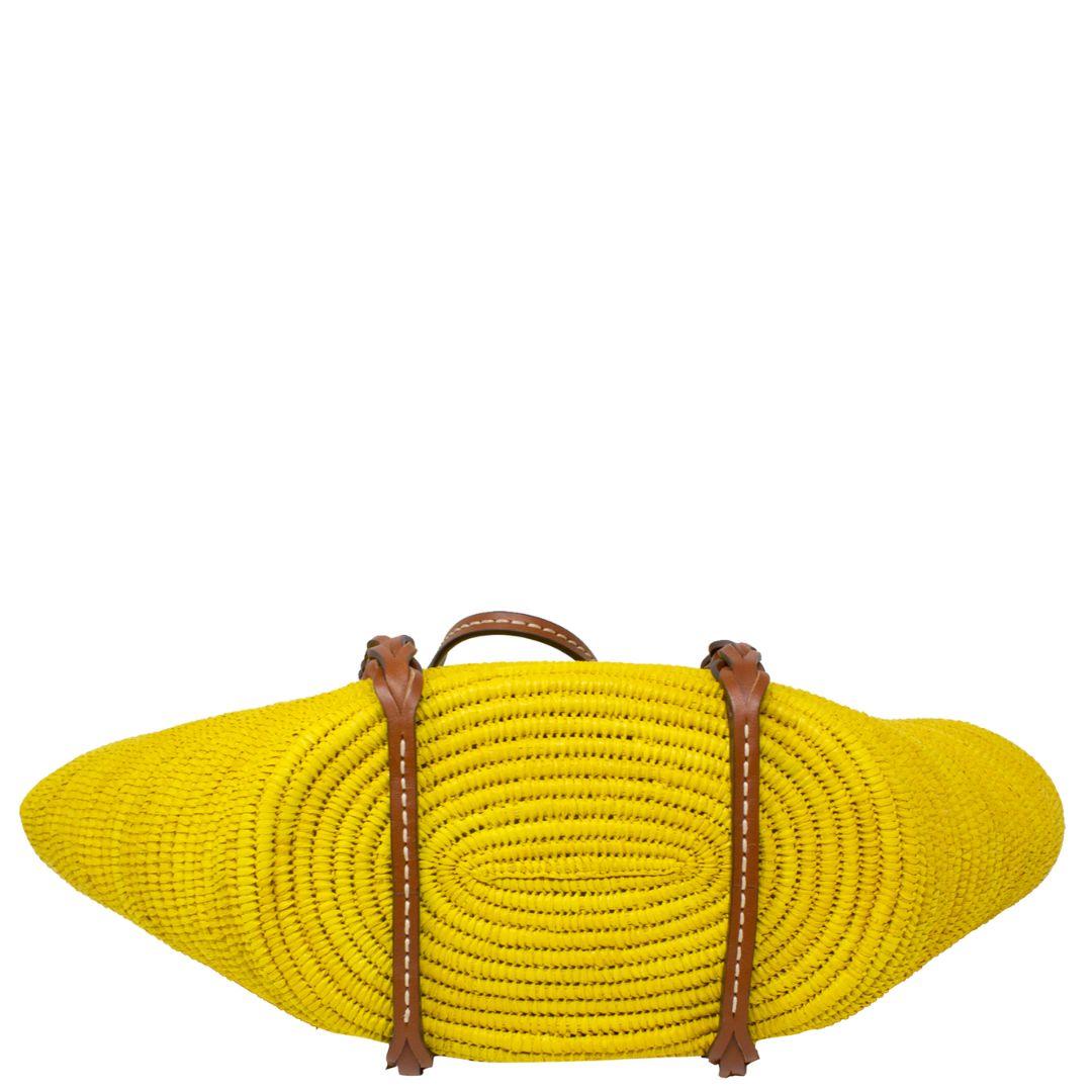Women's or Men's Prada Yellow Basket Weave Tote For Sale