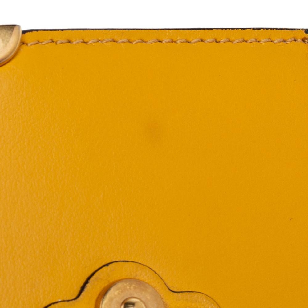 Orange Prada Yellow/Black Leather Cahier Shoulder Bag