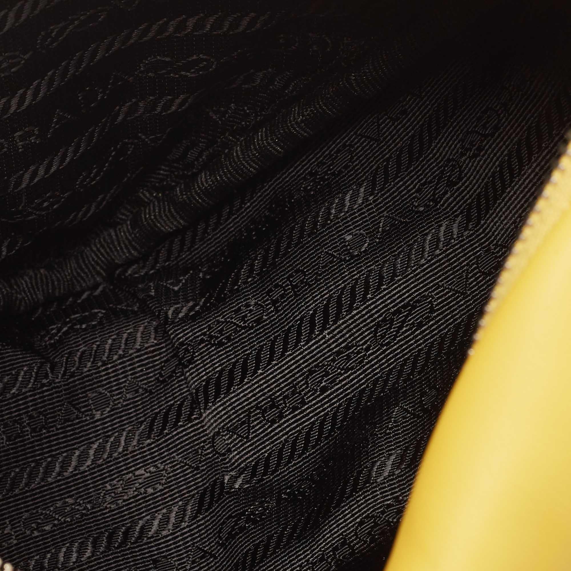 Prada Yellow/Black Leather Triangle Shoulder Bag 3