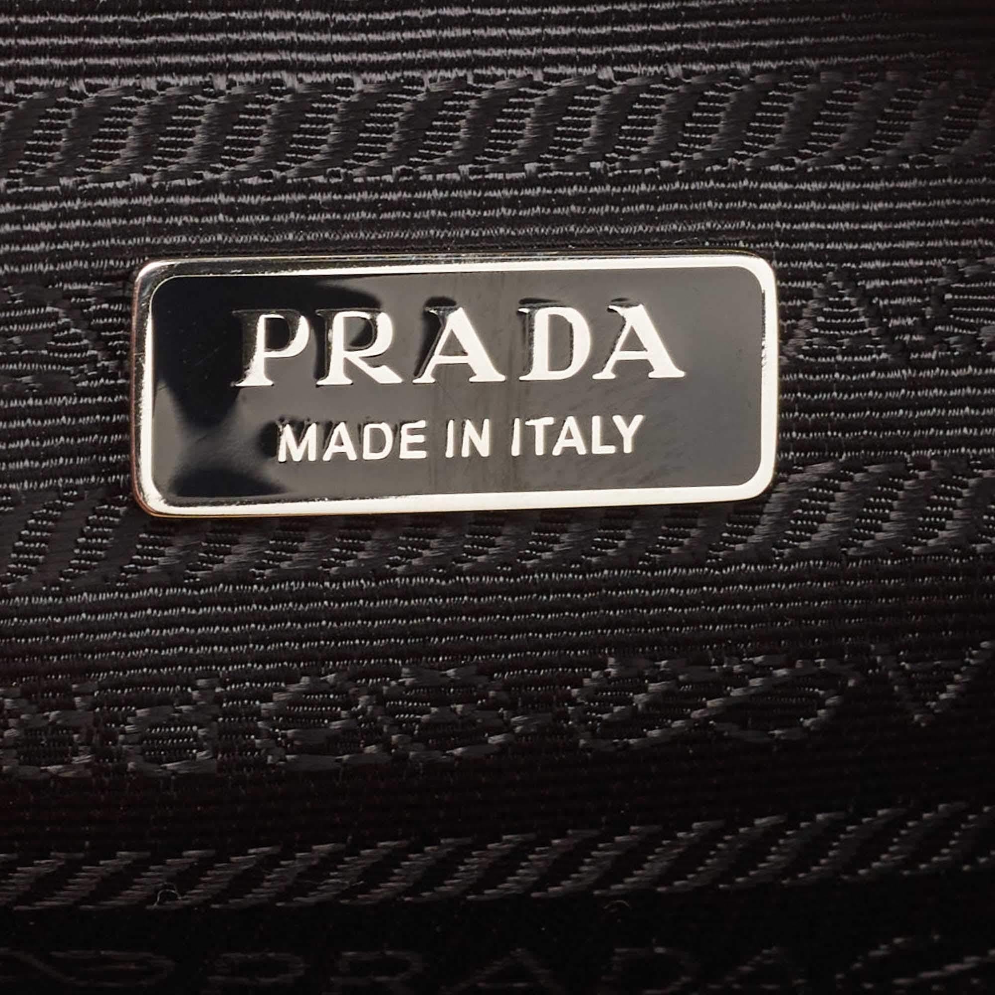 Prada Yellow/Black Leather Triangle Shoulder Bag 4
