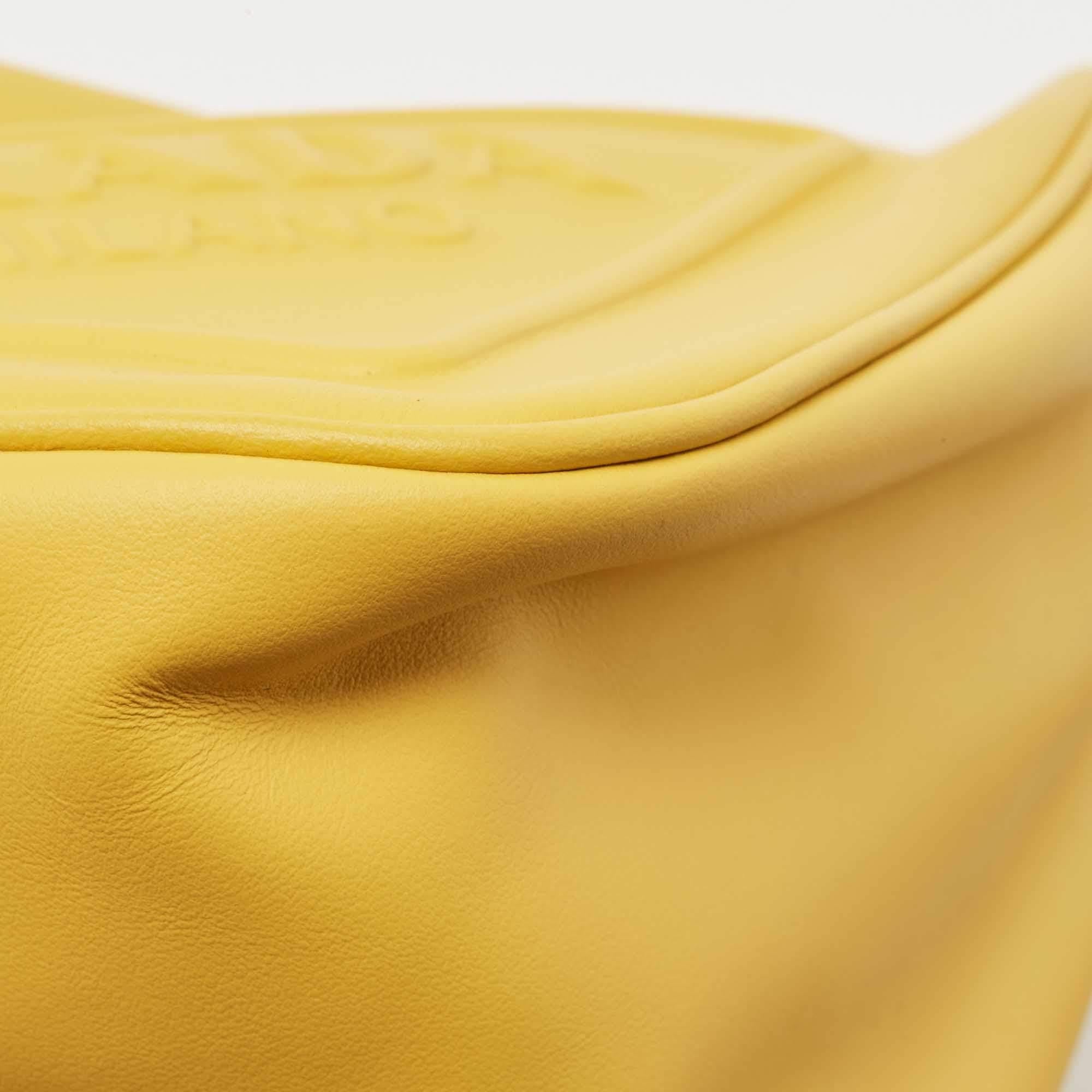 Prada Yellow/Black Leather Triangle Shoulder Bag 5
