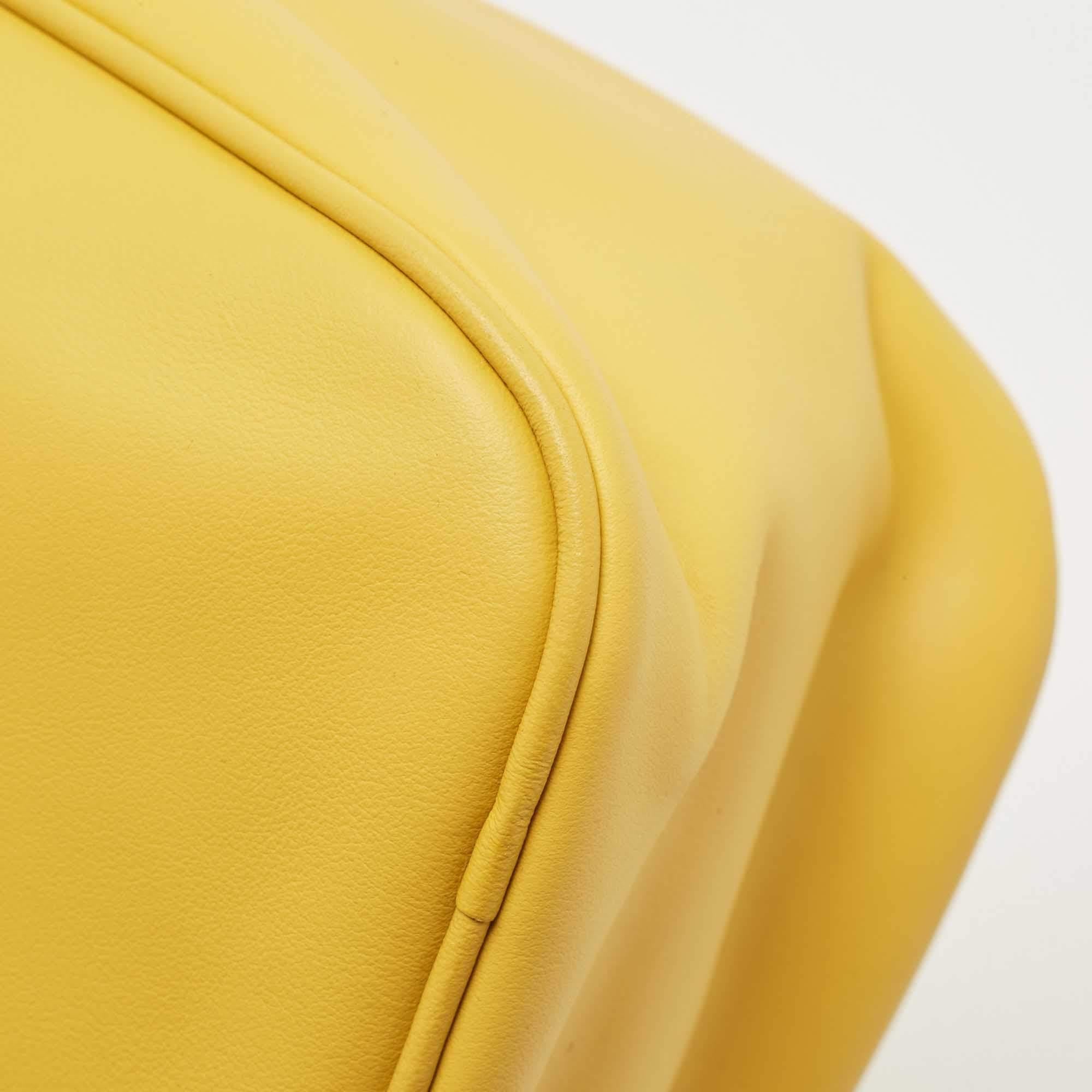 Prada Yellow/Black Leather Triangle Shoulder Bag 1