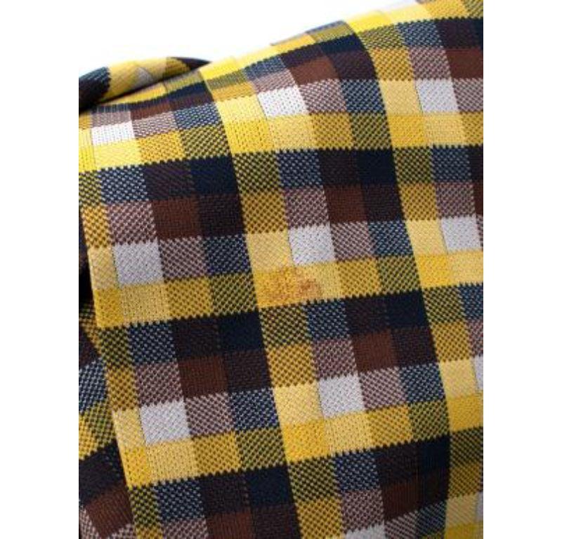 Prada Yellow & Brown Plaid Wrap Midi Skirt 4