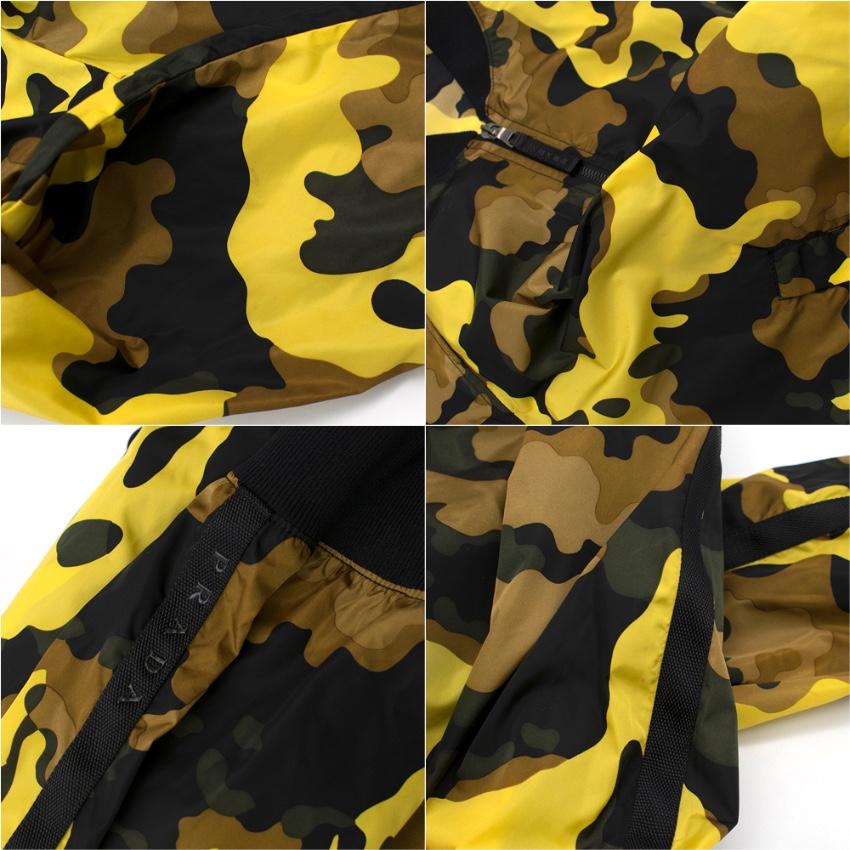 Men's Prada Yellow Camouflage Nylon Bomber Jacket M