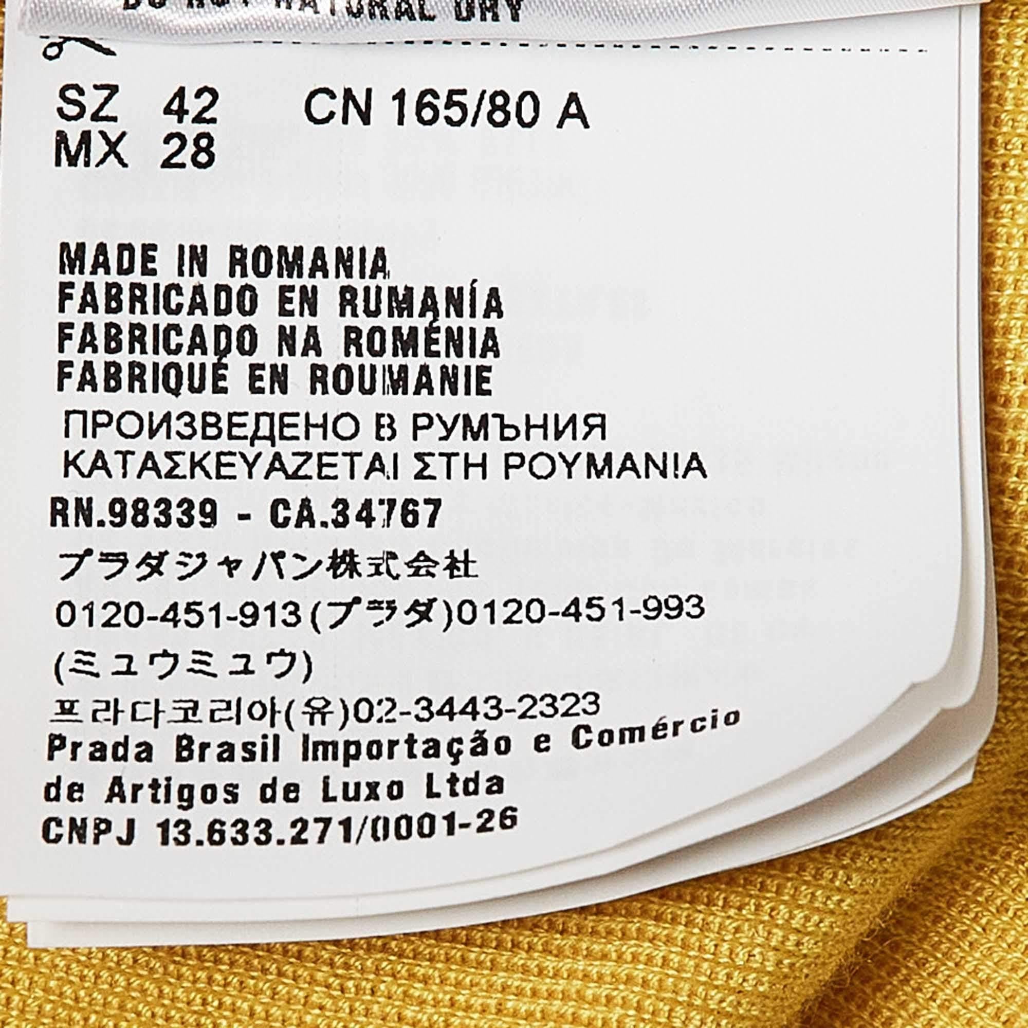 Cardigan en maille côtelée en cachemire jaune Prada, M en vente 2
