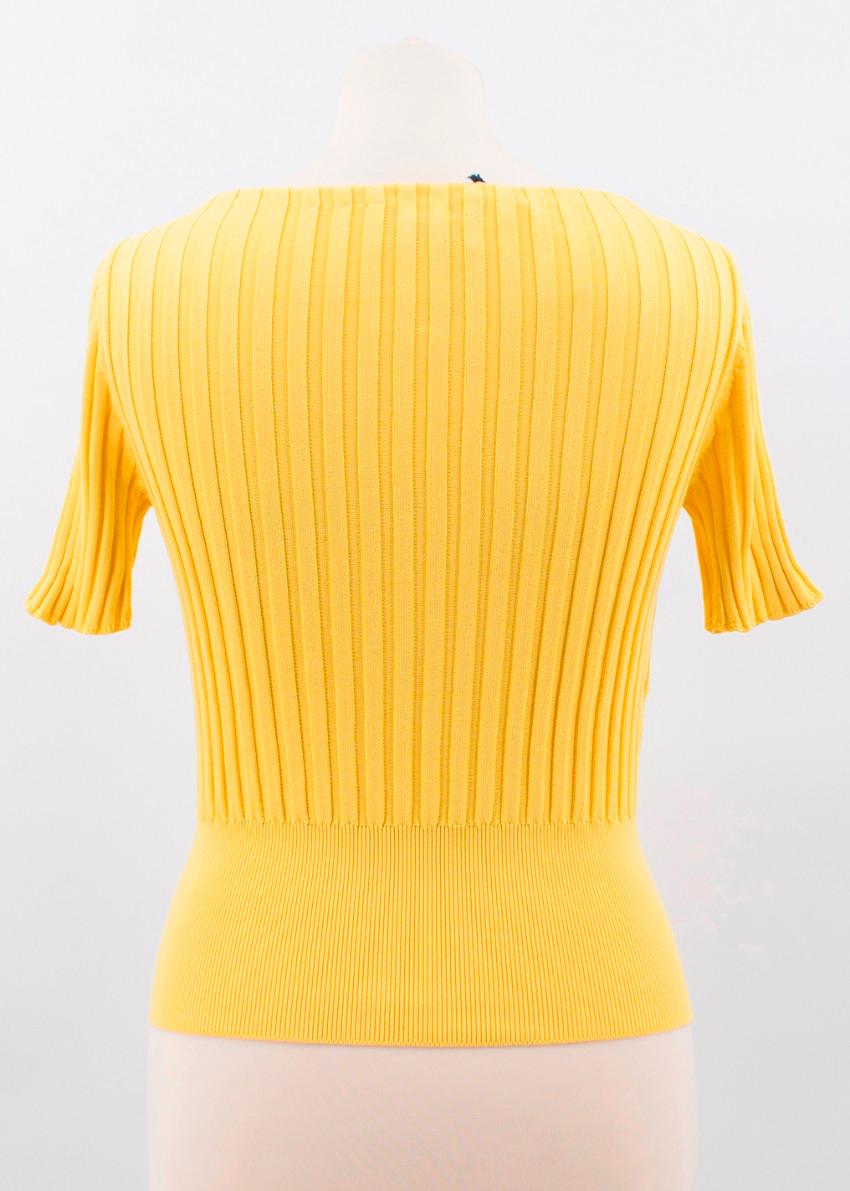 Women's Prada Yellow Fitted Knitted Tshirt US 0-2