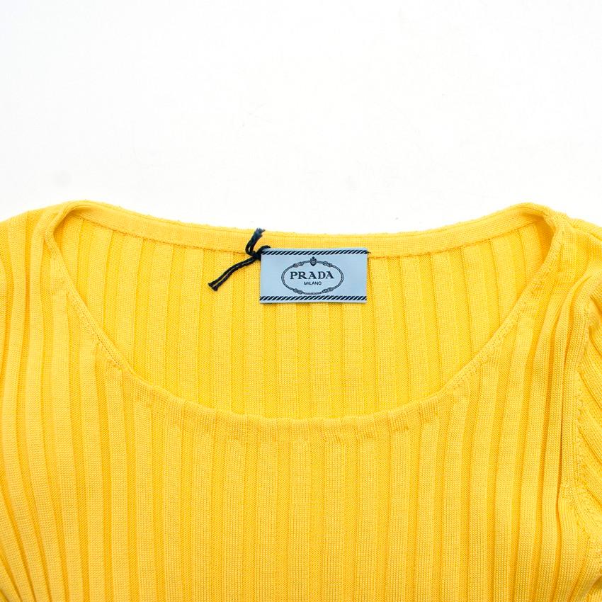 Prada Yellow Fitted Knitted Tshirt US 0-2 2