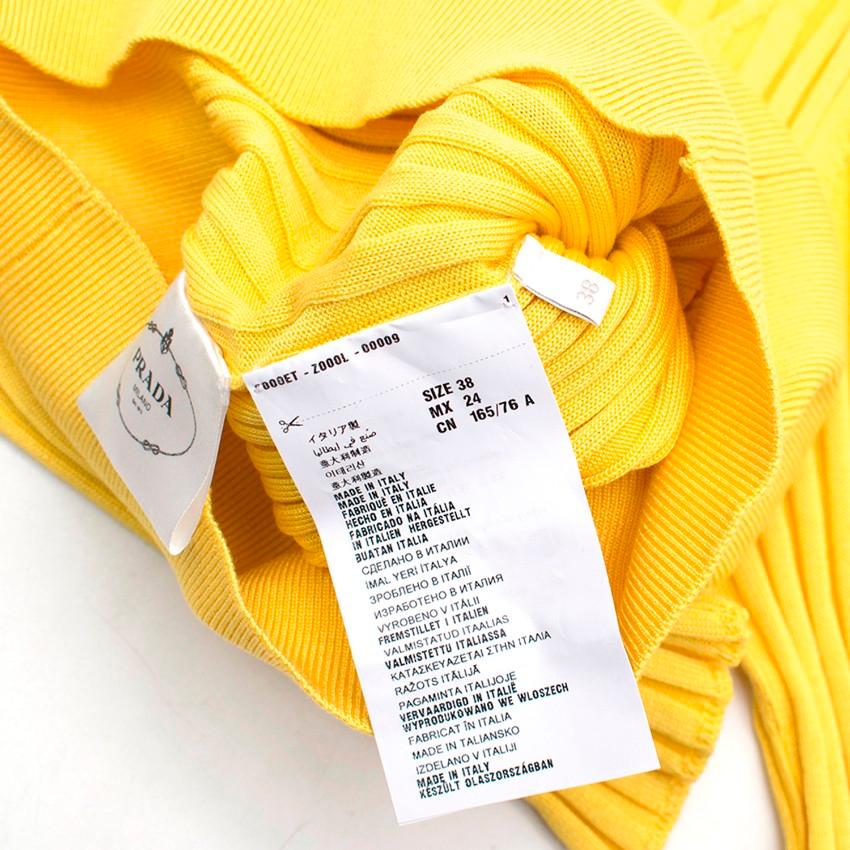 Prada Yellow Fitted Knitted Tshirt US 0-2 5