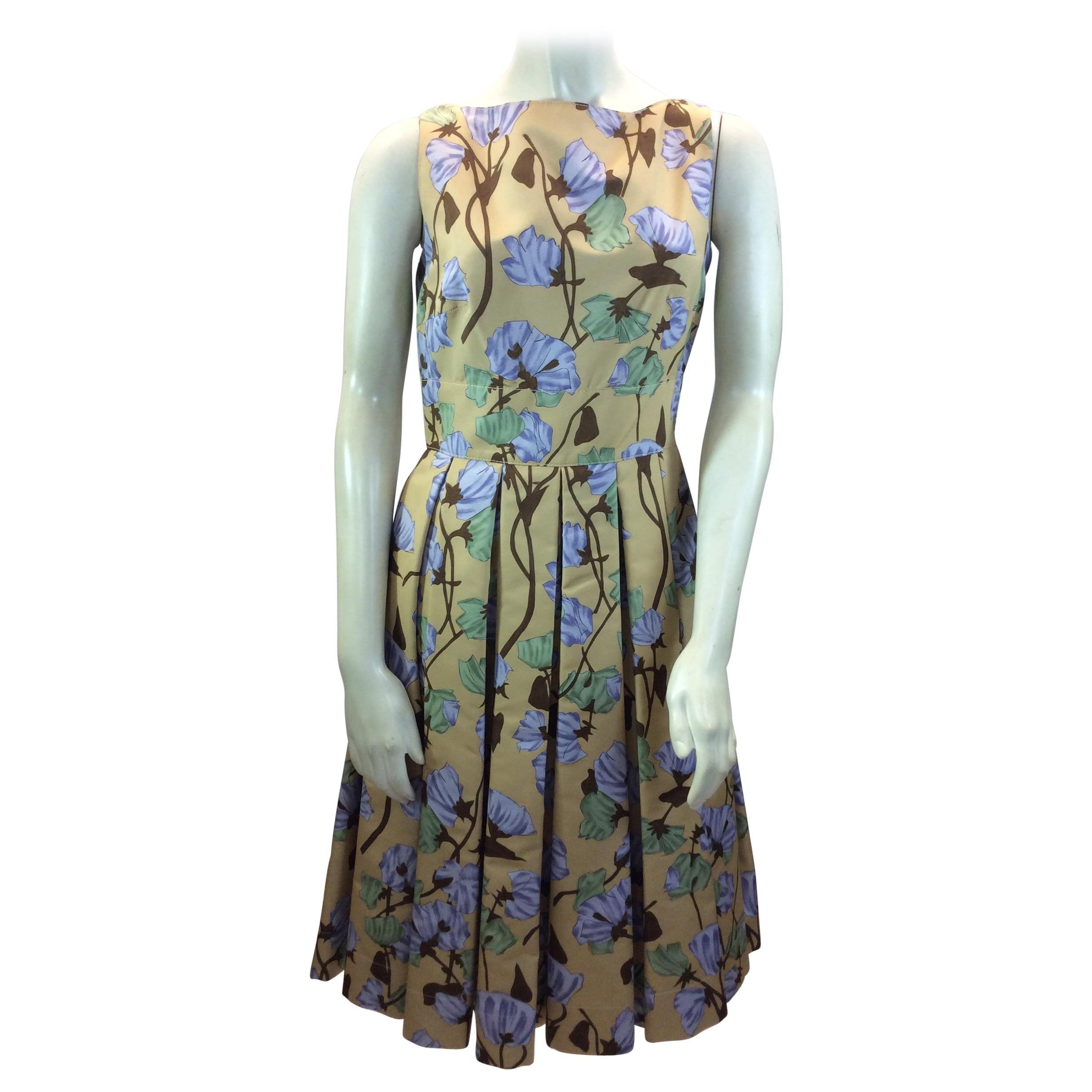 Prada Yellow Floral Dress For Sale