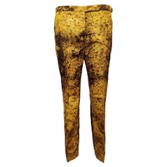 Prada Yellow Floral Silk Pants IT46 /US 10-12