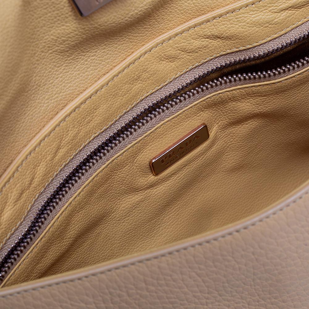 Prada Yellow Leather Chain Mail Cleo Shoulder Bag 4