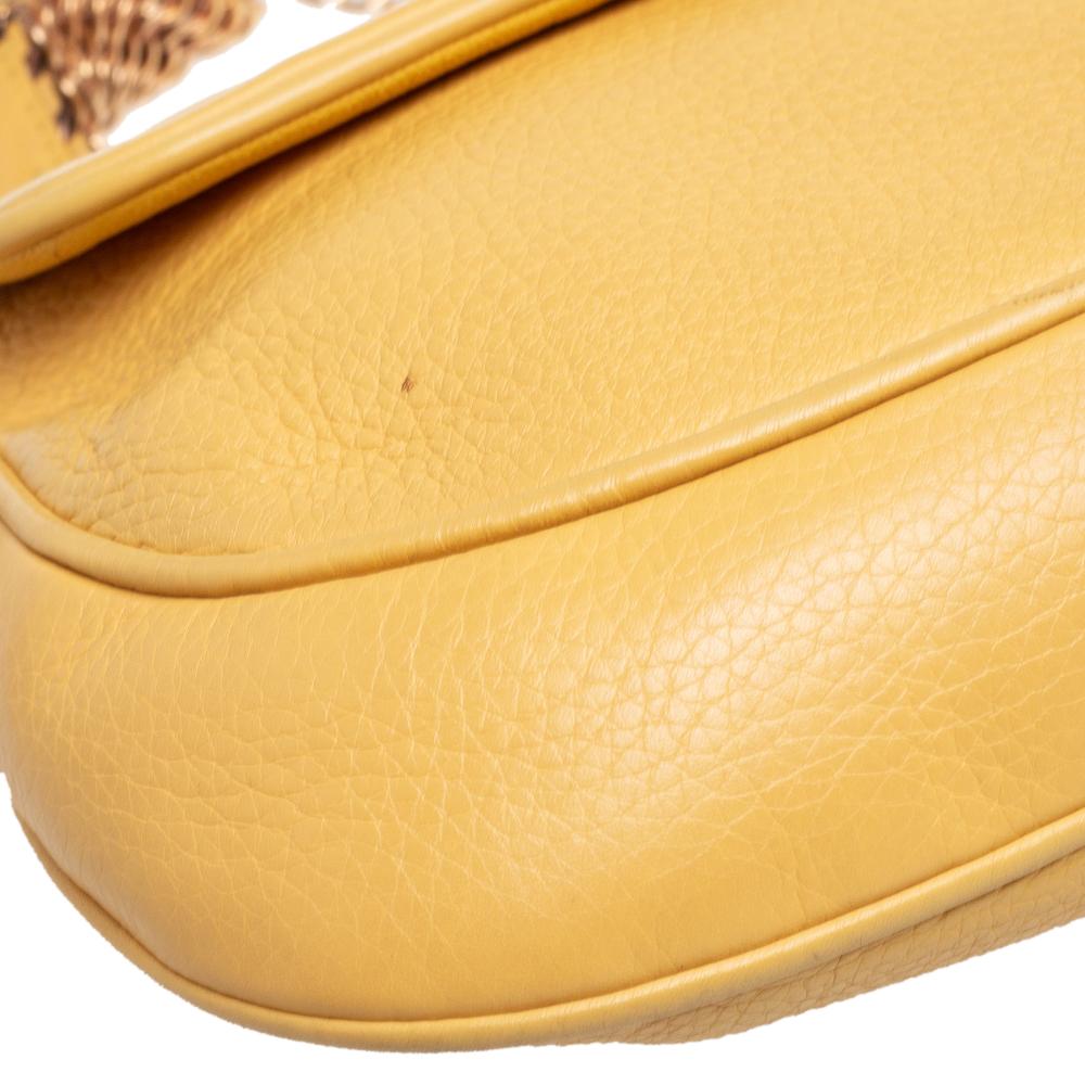Prada Yellow Leather Chain Mail Cleo Shoulder Bag 1