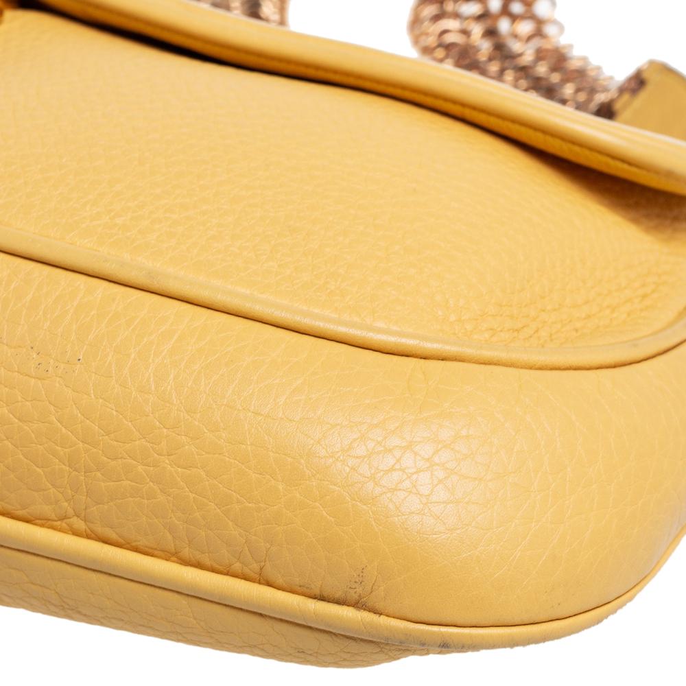 Prada Yellow Leather Chain Mail Cleo Shoulder Bag 2